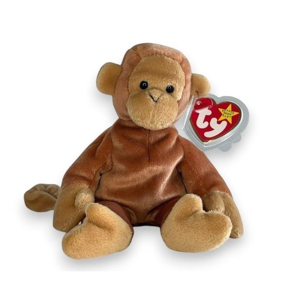 Bongo the Monkey Ty Beanie Baby | Playful Jungle Explorer | Mint Heart Tag